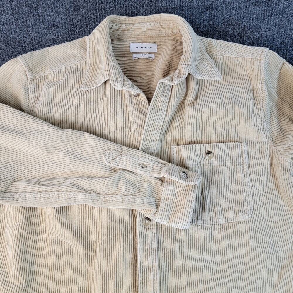 Urban Outfitters Corduroy Shirt Jacket Womens Small Beige Oversized Shacket
